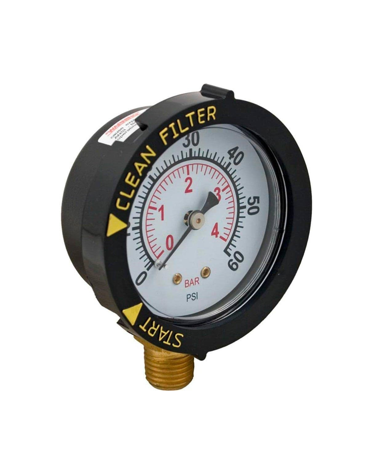 Pentair 1/4" MPT Pressure Gage with Indicator — 190058Z - alternate view