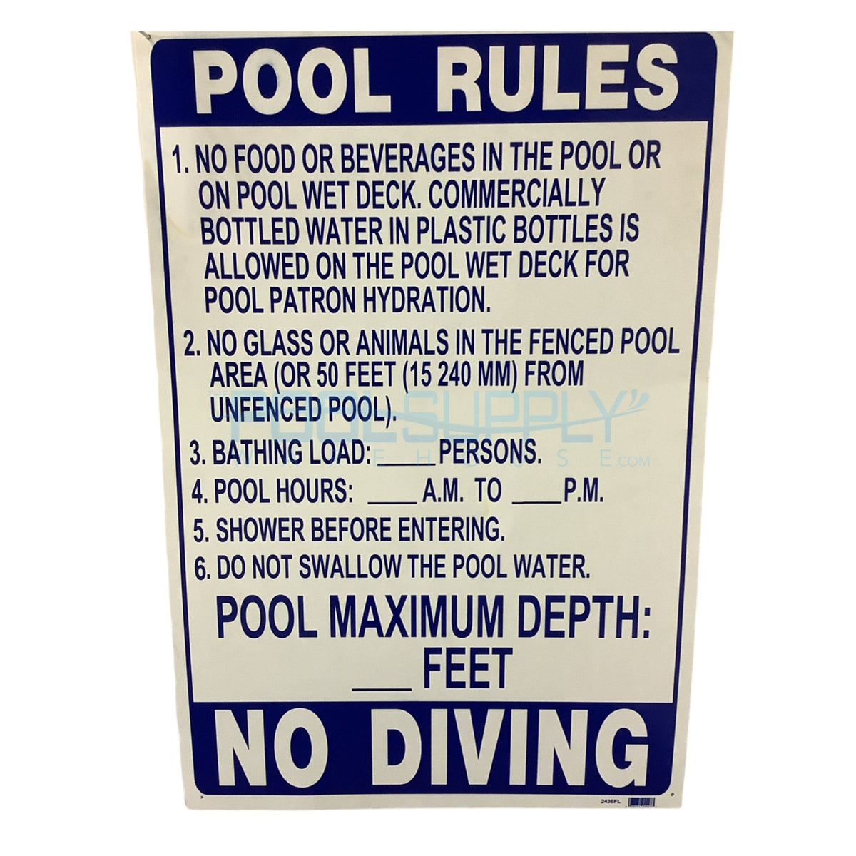 National Safety Signs 24"X36" Florida Pool Rules Sign - 2436FL