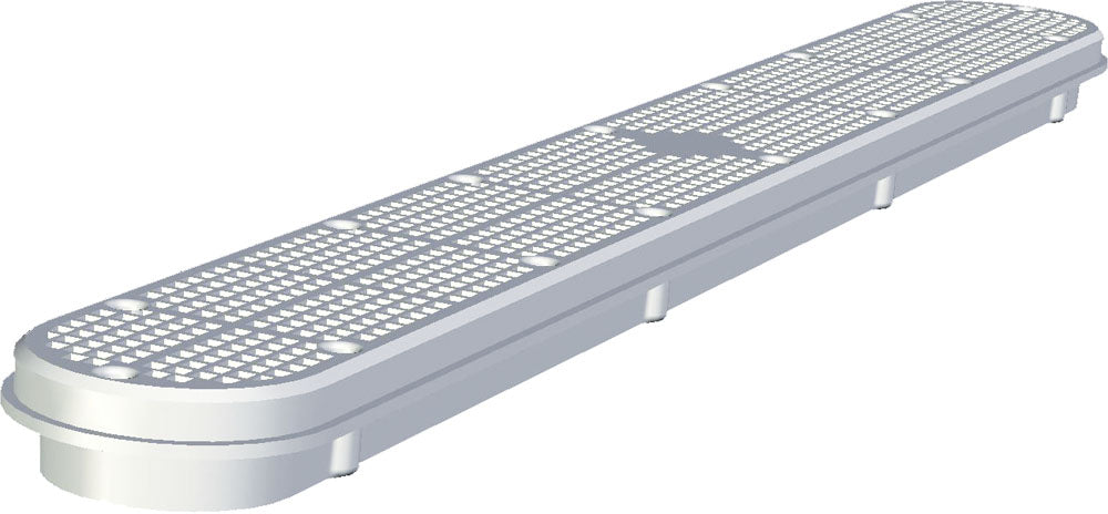 CMP 32-Inch PVC Channel Drain Cover and Frame, White, 25506-320-100