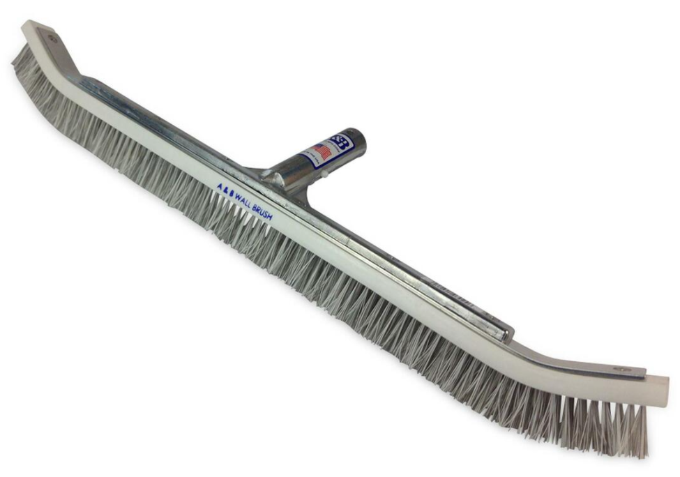 A&B Brush A&B 24" Stainless Steel/Synthetic Bristle Curved End Wall Brush - 3024