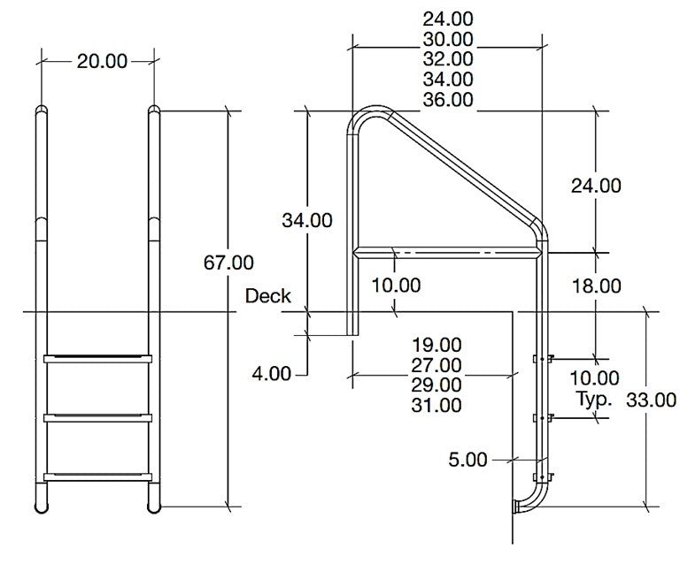 S.R. Smith Florida Rollout 3 Step Ladder w Crossbrace — 50-792S-36