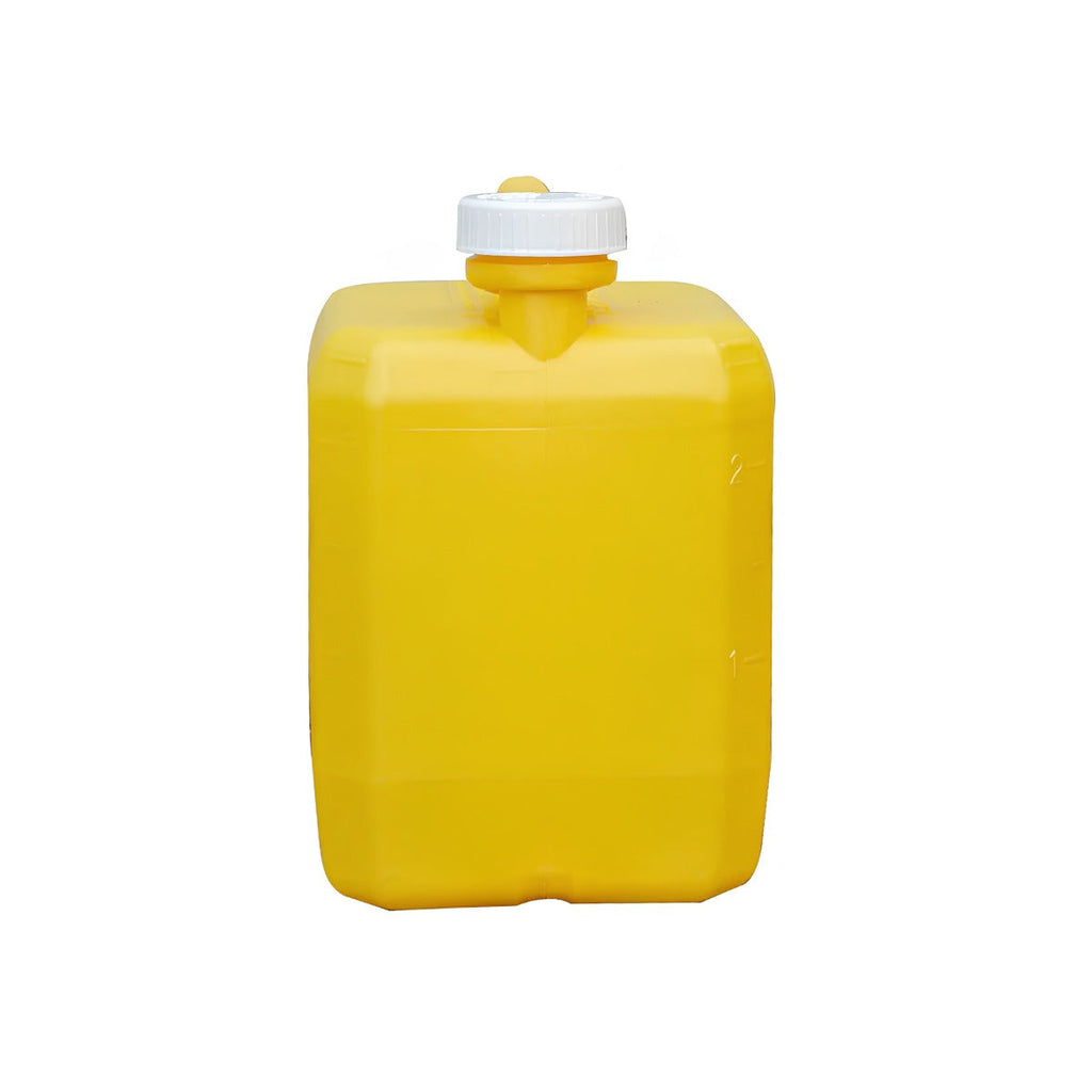 CKS Packaging 2 1/2 gal Yellow Jerry Jug with 63mm White CRC Cap — 9210505003000