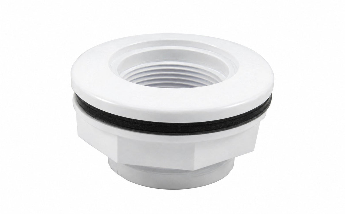 Super-Pro 1.5" FPT White Inlet Fitting with Locknut Fitting — SG4009170