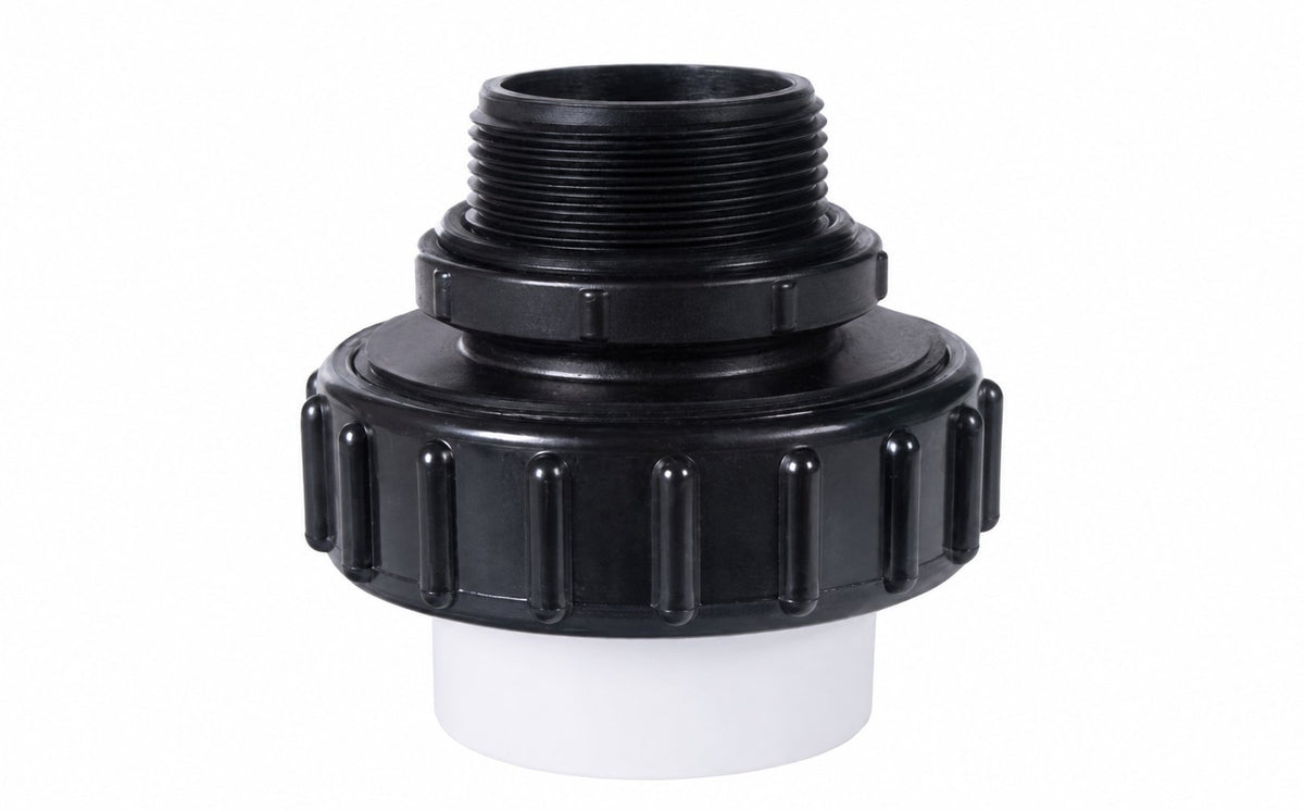 Super-Pro 1.5" MPT Black CPVC Hi-Temp Union — 21063-150-000