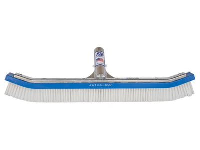 A&B Brush 3010 18 inch curved pool wall brush with white PVC bristles