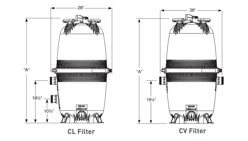 Jandy 340 Sq. Ft. 4 Element Large Cartridge Filter — CL340 - alternate view