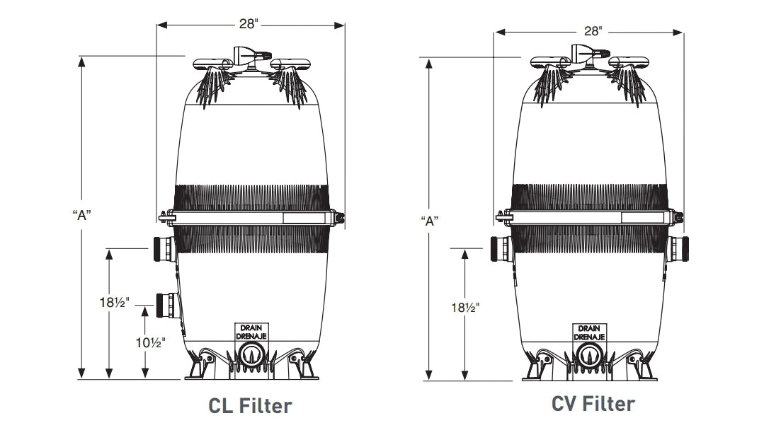 Jandy 340 Sq. Ft. 4 Element Large Cartridge Filter — CL340 - alternate view