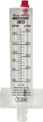Blue White Industries 4" PVC Flow Meter 125-500 GPM — F-30400P