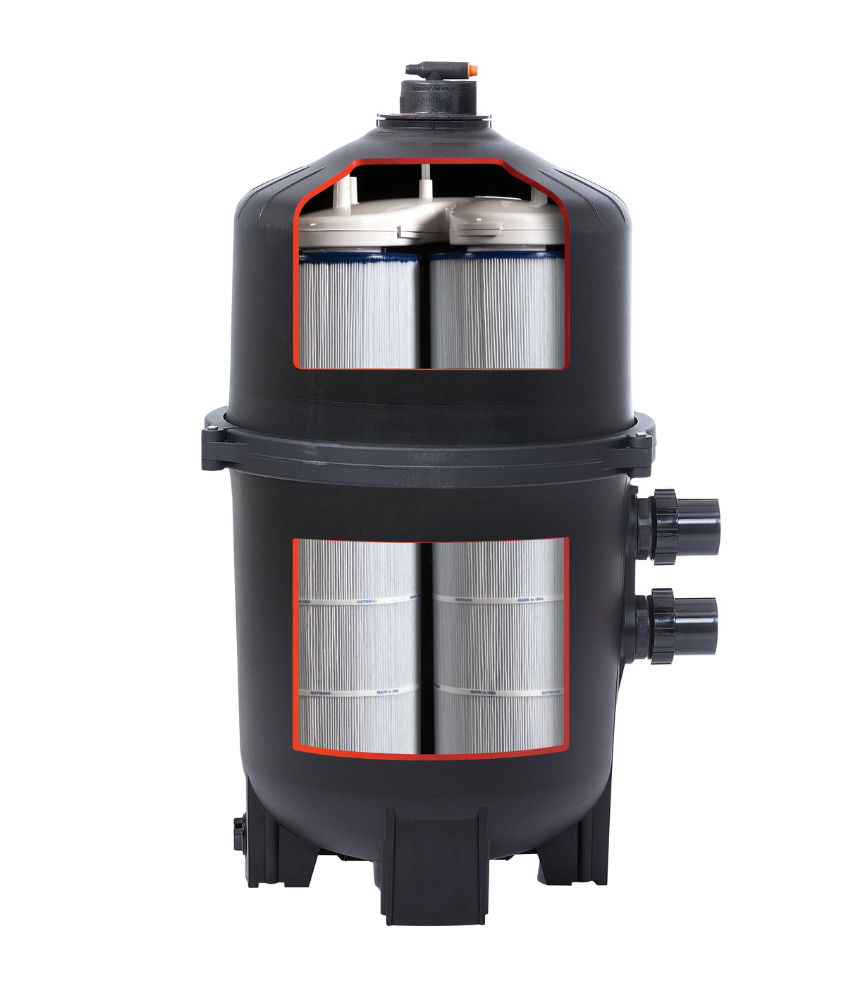 Hayward SwimClear multi-element filter - manufacturer cutaway showing internal cartridges