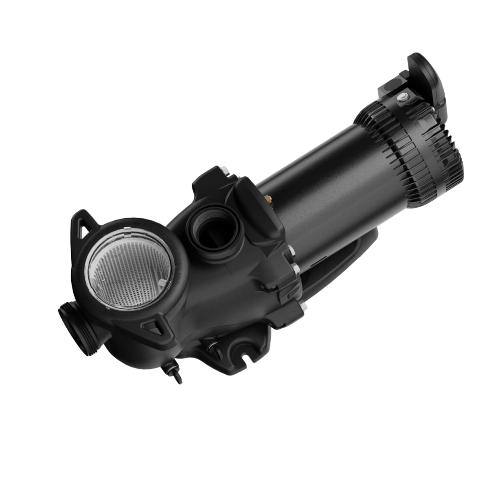 Hayward MaxFlo VS 415 VSP23415 Variable-Speed Pool Pump with OmniX - 1.65 HP – Top angle showing strainer basket