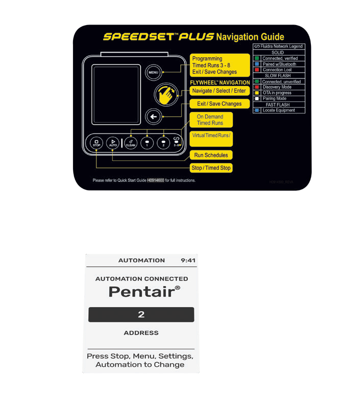 Jandy SpeedSet Plus pump controller - navigation and automation connection detail