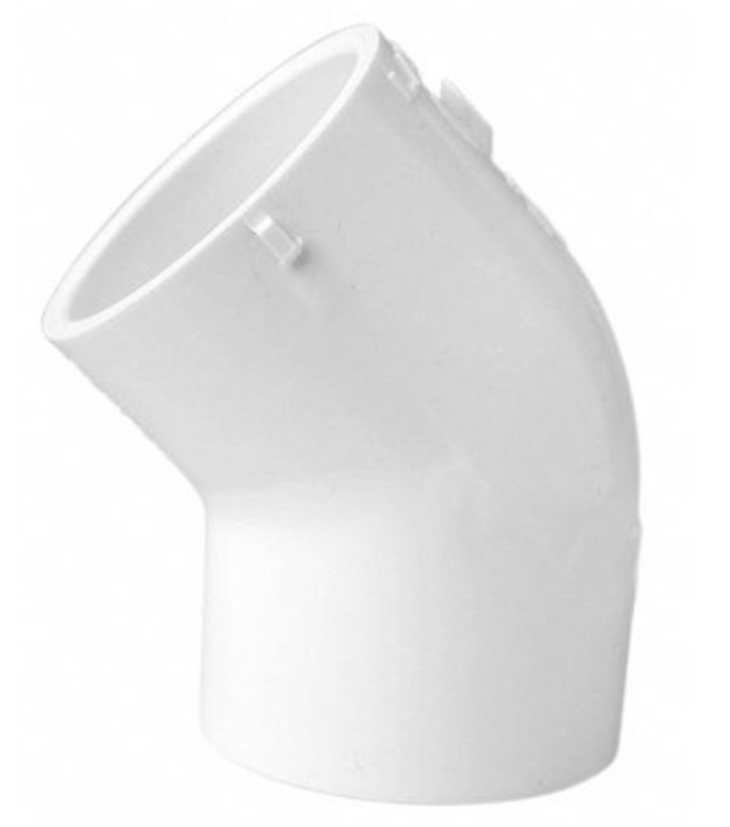 Westlake Pipe & Fittings .75" White Slip x Slip SCH40 PVC 45 Degree Elbow — 417007BC