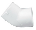 Westlake Pipe & Fittings 1" White Slip x Slip SCH40 PVC 45 Degree Elbow — 417010BC