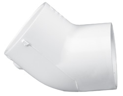 Westlake Pipe & Fittings 2" White Slip x Slip SCH40 PVC 45 Degree Elbow — 417020BC