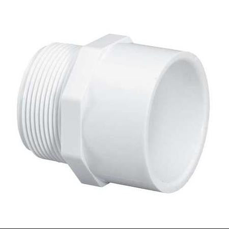 Westlake Pipe & Fittings 2" White MPT x Slip SCH40 PVC Male Adapter — 436020BC