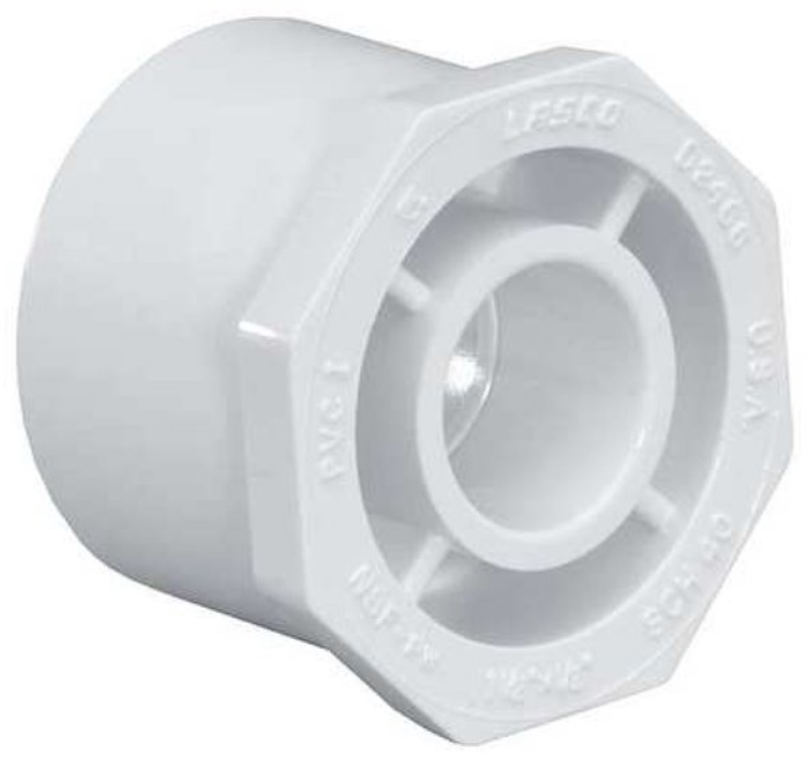 Westlake Pipe & Fittings 2.5" x 1.5" White SP x Slip SCH40 Reducer Bushing — 437291