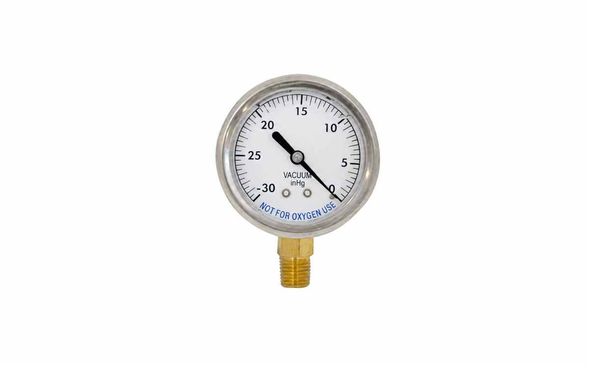 Super-Pro 89030BU Bottom-Mount Liquid-Filled Vacuum Gauge, 2.5 Inch