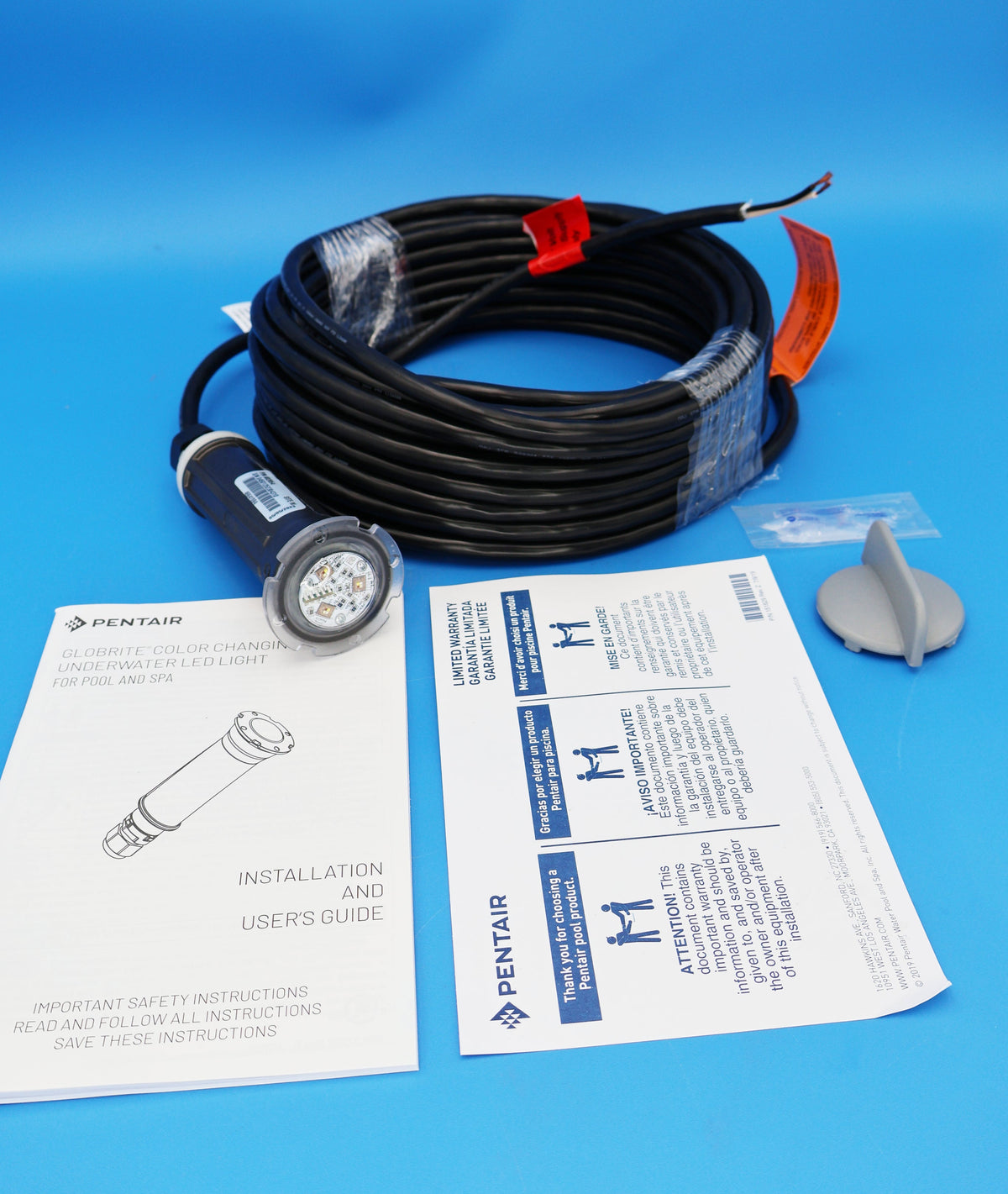 Pentair GloBrite Color Changing LED 12V Pool Light, 50 ft Cord, 602054 — product view