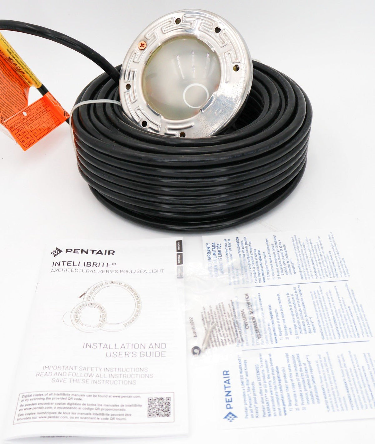 Pentair IntelliBrite Architectural Series White LED Spa Light Fixture12V 100W Equivalent 100' Cord | 618017 — product view