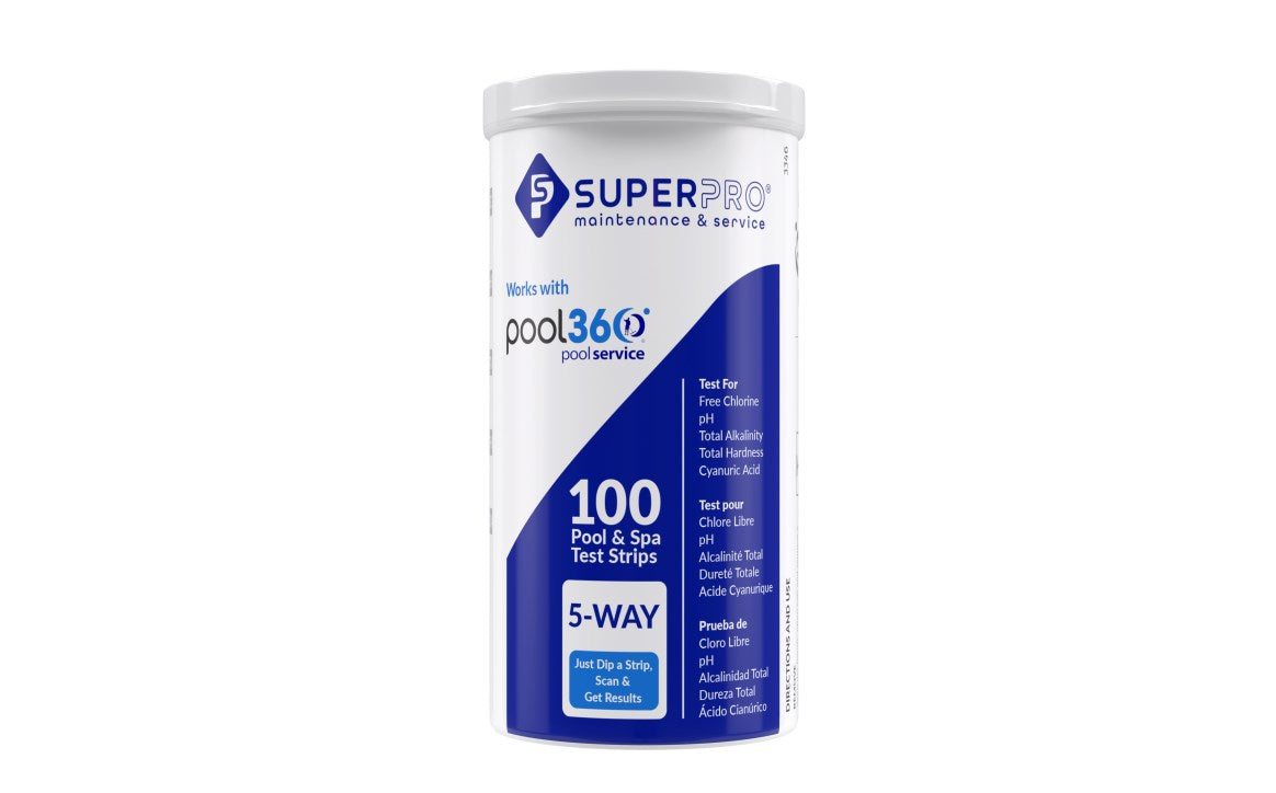 Super-Pro 5-Way Pool Test Strips, 100 Count — SUPER PRO-100