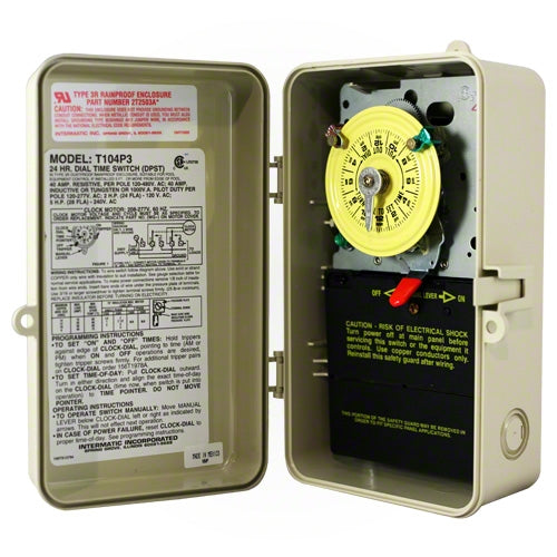 Intermatic T104P3 timer with plastic enclosure — view 1