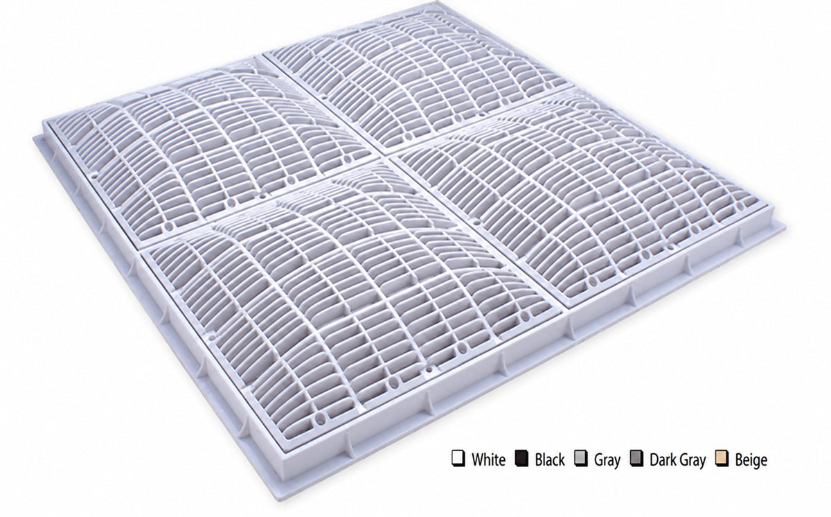 Waterway 24 × 24-Inch White Suction Cover and Frame — 640-4760 V