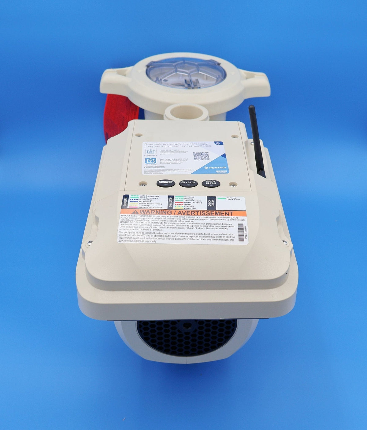 Pentair IntelliFlo3 VSF 1.5 HP pump for model 011066 - Rear view of standard controls and motor