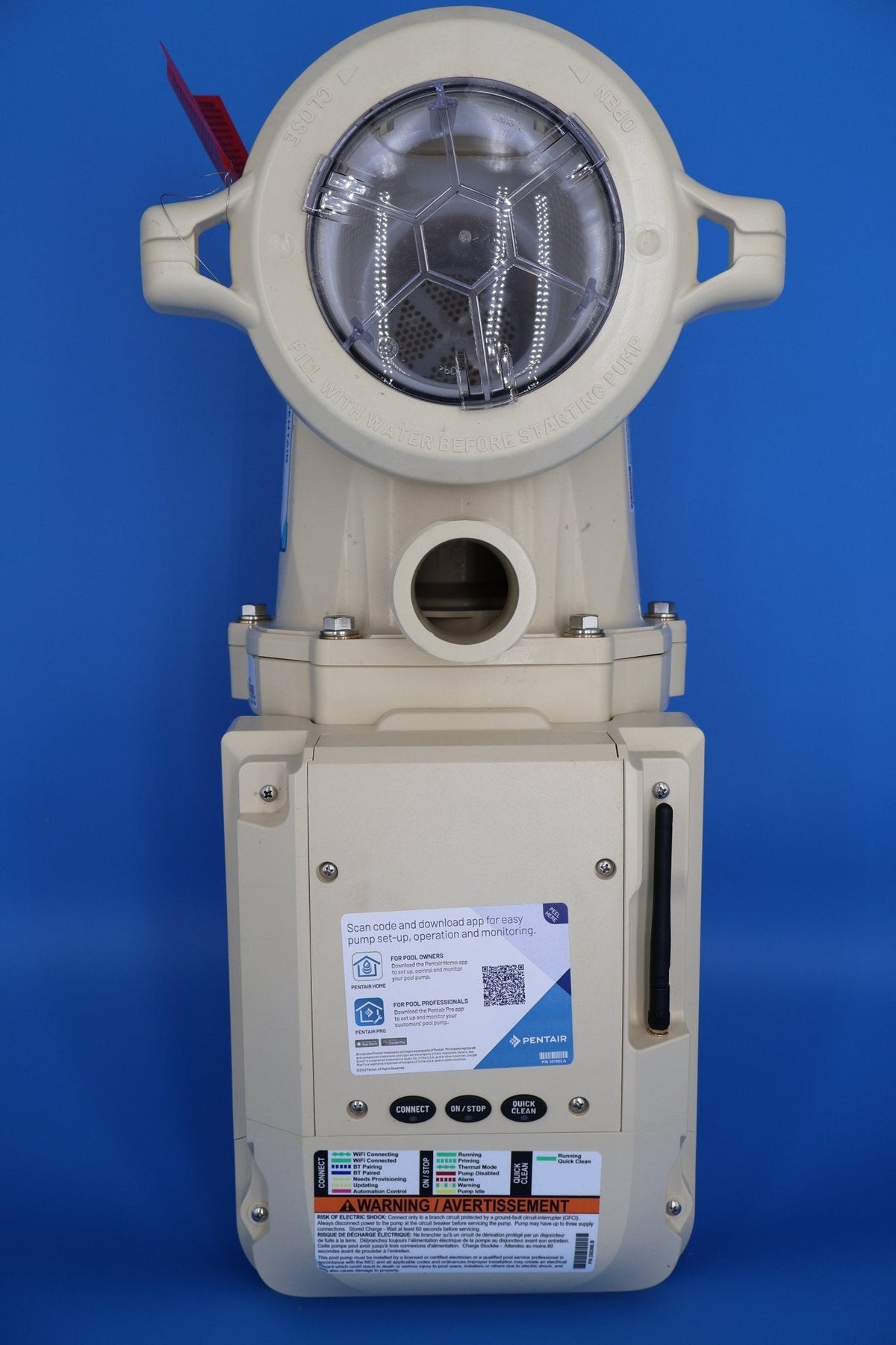 Pentair IntelliFlo3 VSF 1.5 HP pump for model 011066 - Top view of pump body and standard controls