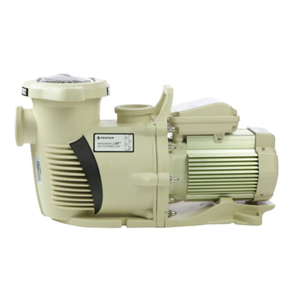 Pentair WhisperFloXF XFET-20 Commercial Pool Pump – 022034 – Side view showing single-speed TEFC motor
