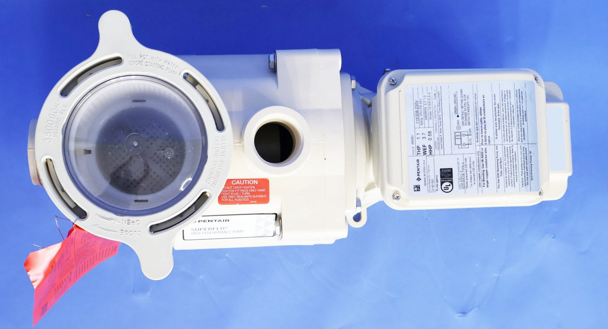 Pentair 348190 SuperFlo 1.1 THP TEFC pool pump - Top view