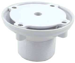 Super-Pro 2" MPT White Floor Inlet Fitting with 1.5" Socket — 25527-000-000