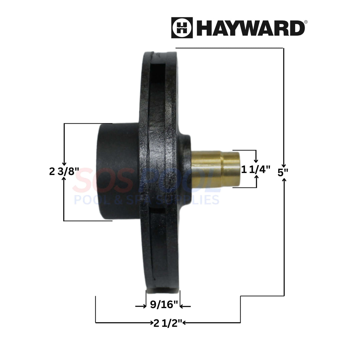 Hayward Impeller For Super II Pumps — 0.5HP - 0.75HP — SPX3005C - alternate view